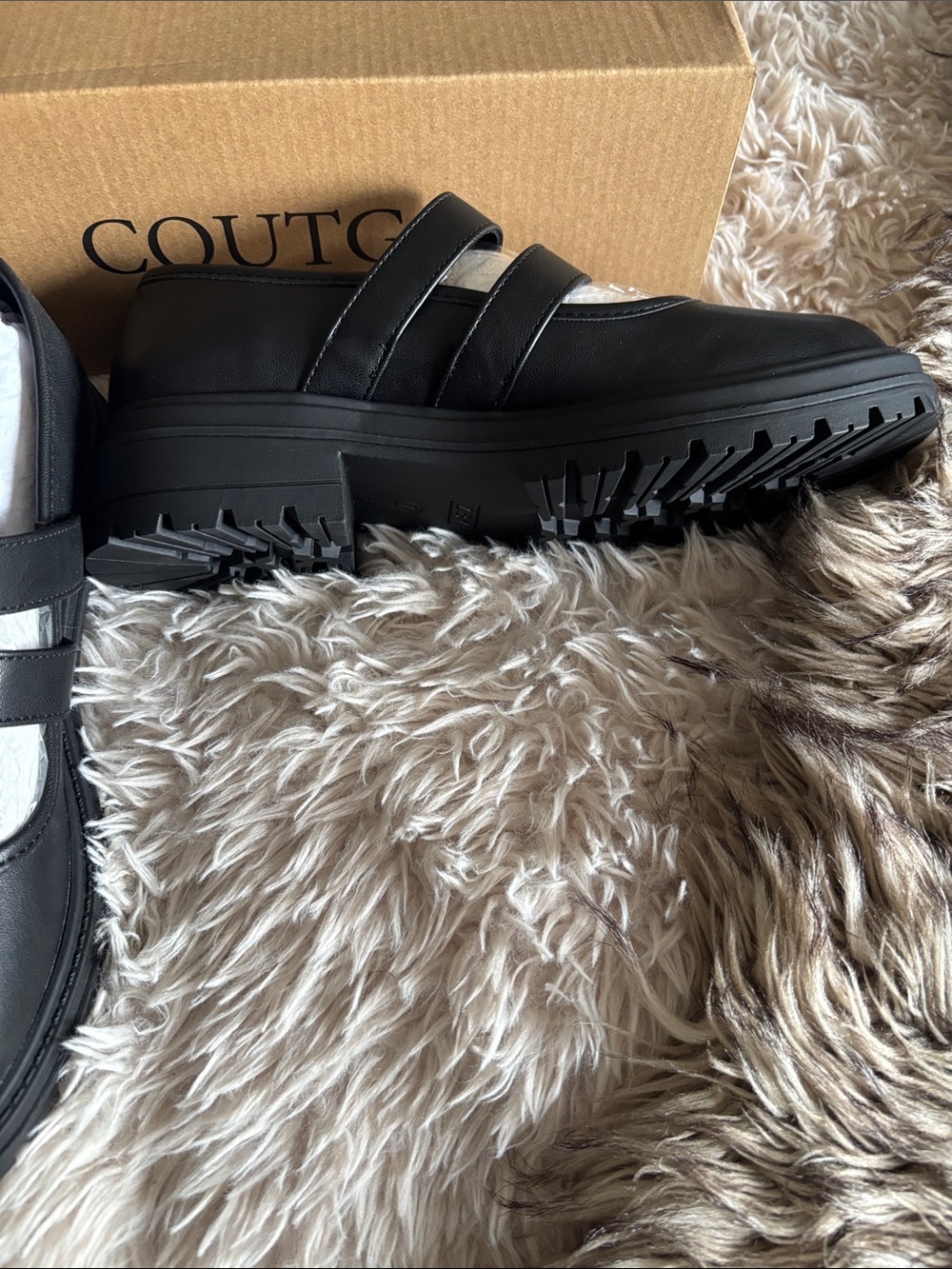 Coutgo Black Double-Strap Mary Jane Platform Shoes - Picture 3 of 4